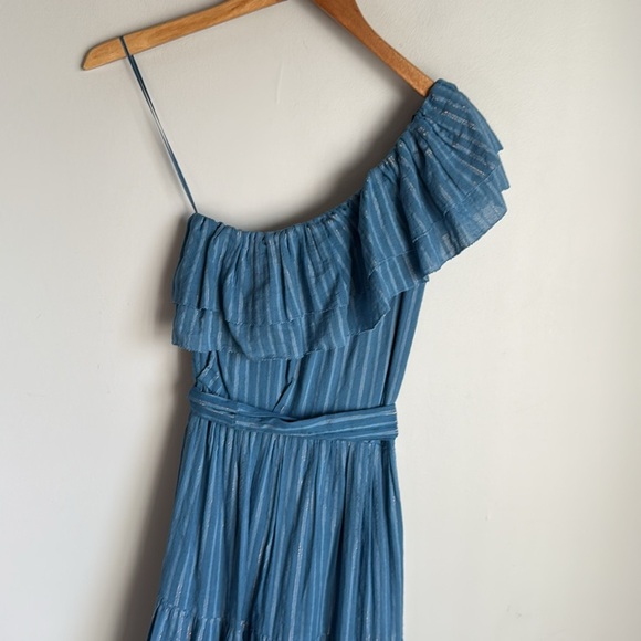 KARINA GRIMALDI Dafne One Shoulder Maxi Dress in Blue Small - Picture 10 of 15
